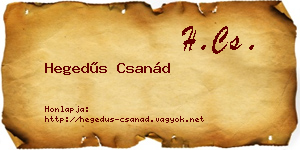 Hegedűs Csanád névjegykártya