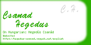 csanad hegedus business card