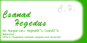 csanad hegedus business card